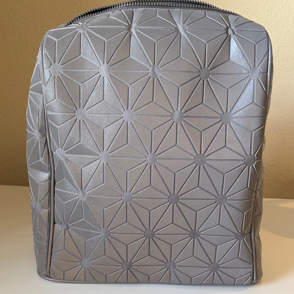 Geometric Silver Backpack